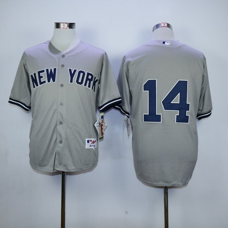 Men New York Yankees 14 No name Grey MLB Jerseys